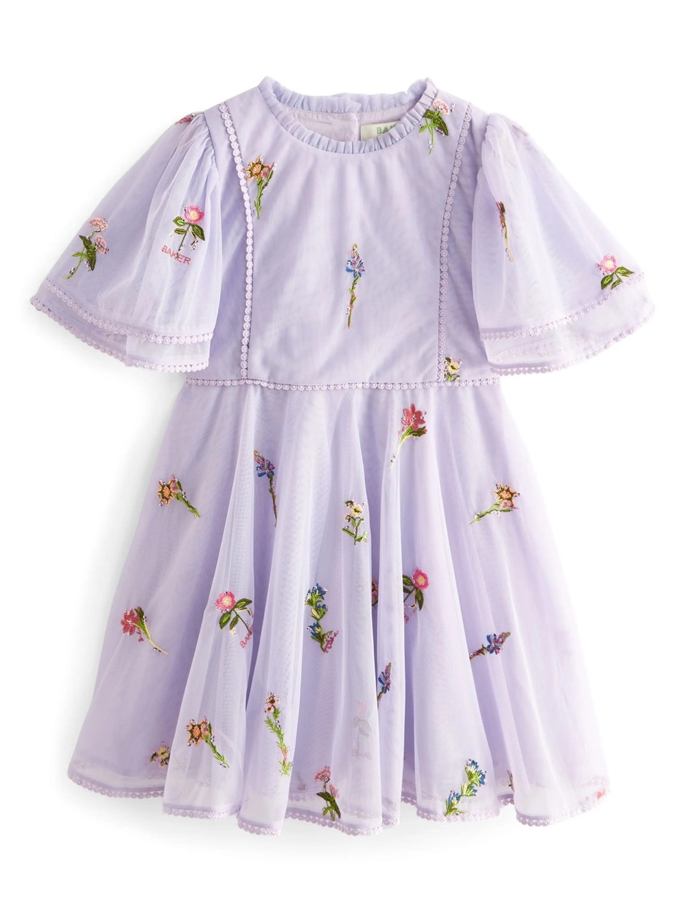 Ted Baker Lilac Floral Embroidered Girls' Dress